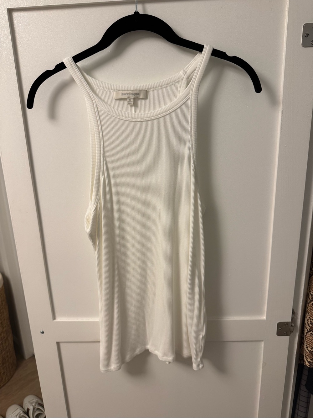 Favorite Daughter White Ribbed Scoop Tank